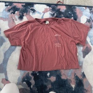 Trovica Bali Tropical Graphic Mauve T-Shirt Crop Top